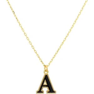 Latelita London 22kt Gold Plated Personalised Enamel Initial Necklace