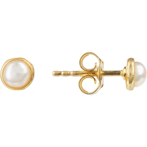 View product details for the Petite Stud Earrings Gold White Pearl