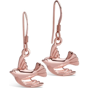 Lily Blanche Rose Gold Bird Earrings