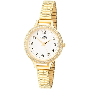 Limit Ladies Gold Plated Stone Set Expanding Bracelet Watch