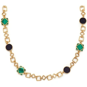 Lola Rose Jewellery Ladies Lola Rose Gold Plated Malachite & Blue Sandstone Garbo Link Necklace
