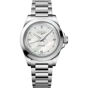 Longines Conquest 34mm Ladies Watch Mother Of Pearl