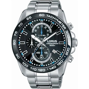 Lorus Mens Chronograph Black Dial Bracelet Watch RM377CX9