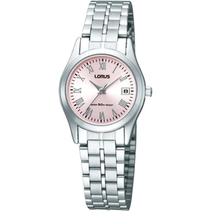 Lorus Ladies Stainless Steel Pink Sunray Dial Bracelet Watch RH731BX9