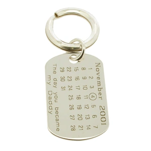 Lovesilver Sterling Silver Special Date Daddy Keyring With Optional Engraving