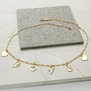 Lovesilver 9ct Yellow Gold Plated Love Charm Necklace