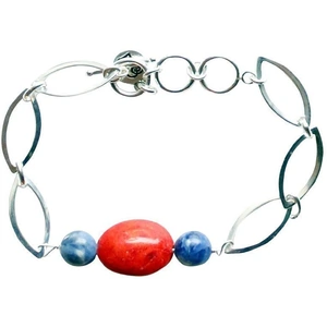 Lucy and Penny Ingrid Sterling Coral Bangle