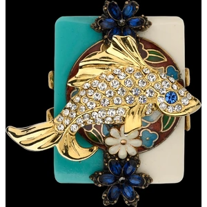 Ludmila Unconventional Jewelry 24kt Gold Plated Fish Ring