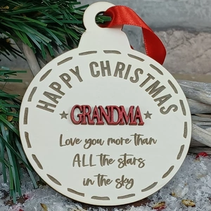 MadeAt94 Happy Christmas Grandparents Tree Ornament Bauble