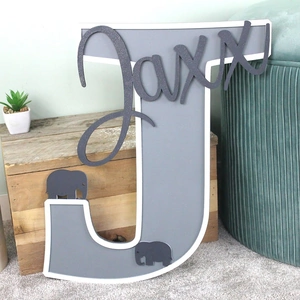MadeAt94 Personalised Animal Themed Nursery Room Name Sign