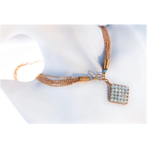 MANIA Jewels Gold-Filled Jazzie Natural Blue Aquamarine Necklace