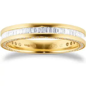 Mappin & Webb 18ct Yellow Gold 0.75cttw Baguette Cut Channel Set Eternity Ring - Ring Size M