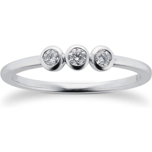 Mappin & Webb Gossamer Silver 0.15cttw 3 Stone Ring - Ring Size N
