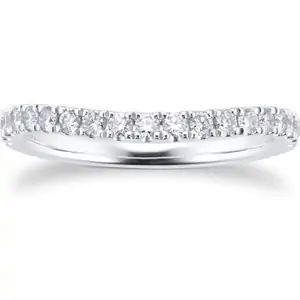 Mappin & Webb Amelia Platinum 0.32cttw Diamond Curved Wedding Ring - Ring Size M