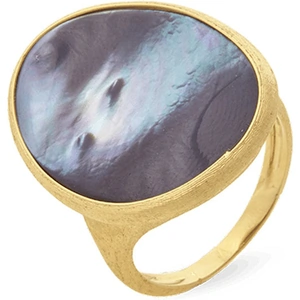 Marco Bicego Lunaria 18ct Yellow Gold Black Mother of Pearl Ring
