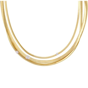 Marco Bicego Masai 18ct Yellow Gold 0.43ct Diamond Three Strand Necklace