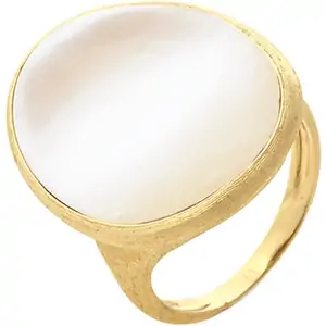 Marco Bicego Lunaria 18ct Yellow Gold White Mother of Pearl Ring - J