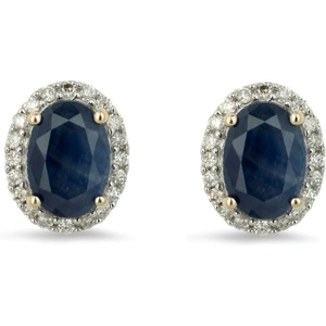 Margot Fox Forever Classic Sapphire & Diamonds Oval Stud Earrings