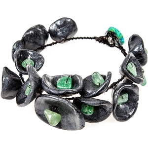 Maria kanale, unique jewels Wire & Jade Dark Bloom Bracelet