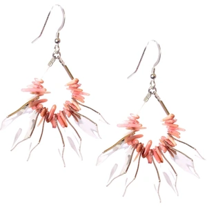 Maria Lau 1000 SUNS Small Pendant Earrings with Pink Sea Bamboo