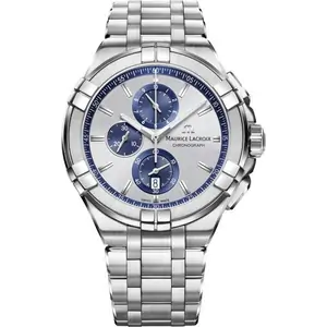 Mens Maurice Lacroix 'Aikon' Silver Stainless Steel Chronograph Swiss Watch