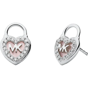 Michael Kors Silver Heart Padlock Stud Earrings MKC1559A6040
