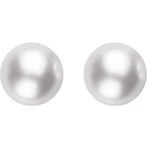 Mikimoto 18ct White Gold 6.5mm White Grade AA Pearl Stud Earrings