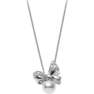 Mikimoto Jeux de Rubans 18ct White Gold 8.25mm Pearl 0.20ct Diamond Necklace