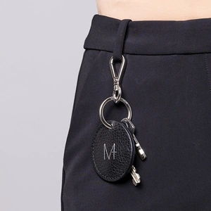 Mplus Design KEYRING 1.0 Black Leather Pocket With Magnet Closure
