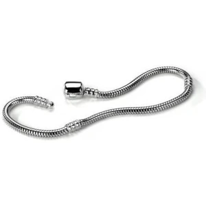 My Last Rolo Sterling Silver Barrel Clasp Snake Chain Bracelet