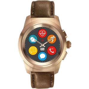 MyKronoz ZeTime Premium Bluetooth Smartwatch Rose Gold with Brown Leather Regular