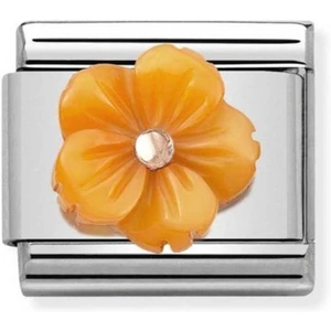 Nomination CLASSIC Rose Gold Symbols Orange Mother of Pearl Flower Charm 430510/05