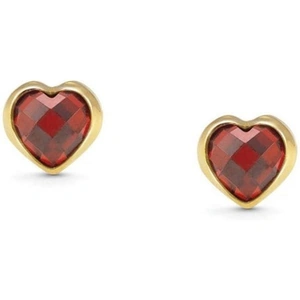 Nomination Sterling Silver and Gold Plated Red Cubic Zirconia Heart Shaped Stud Earrings 027843/005