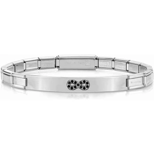 Nomination Trendsetter Stainless Steel & Black Cubic Zirconia Infinity Bracelet 021134/024