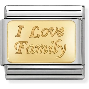 Nomination CLASSIC Gold Engraved Signs I Love Family Charm 030121/33