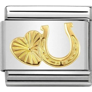Nomination CLASSIC Gold Symbols Horseshoe and Heart Charm 030149/35