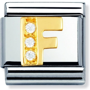 Nomination CLASSIC Gold Letters Cubic Zirconia F Charm 030301/06