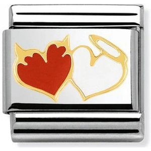 Nomination CLASSIC Gold Love Heart Angels and Devils Charm 030253/27