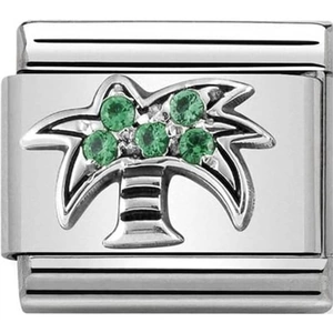 Nomination CLASSIC Silvershine Symbols Palm With Green Cubic Zirconia Charm 330304/26