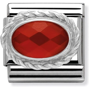 Nomination CLASSIC Silvershine Ornate Settings Red Agate Charm 330503/28