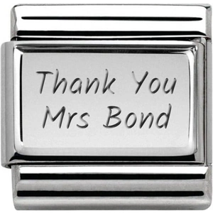 Nomination CLASSIC Silvershine Plates Thank You Personalised Name Engravable Charm 330104/01