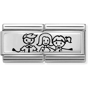 Nomination CLASSIC Silvershine Illustrated Family Little Girl Double Link Charm 330710/35