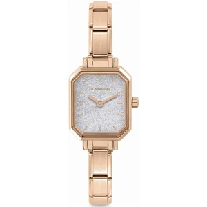 Nomination CLASSIC Paris Silver Glitter Rectangular Dial Rose Gold-tone Bracelet Watch 076031/023