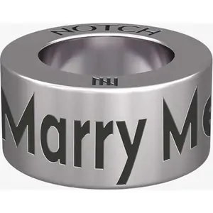 Notch Love Marry Me Hearts And Rings Silver Charm 00086-SS