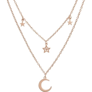 Olivia Burton Jewellery Celestial Double Cresent Moon and Star Necklace Rose Gold Necklace