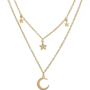 Olivia Burton Jewellery Celestial Double Cresent Moon and Star Necklace Gold Necklace