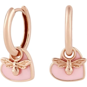 Olivia Burton Jewellery You have my Heart Huggie Hoops Pink & Rose Gold Earrings