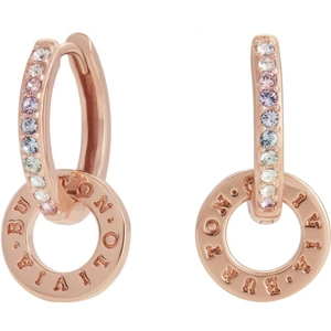 Olivia Burton Jewellery Rainbow Interlink Huggie Hoops Rose Gold Earrings