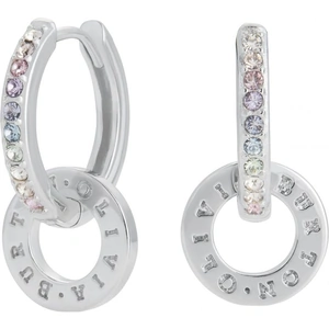 Olivia Burton Jewellery Rainbow Interlink Huggie Hoops Silver Earrings