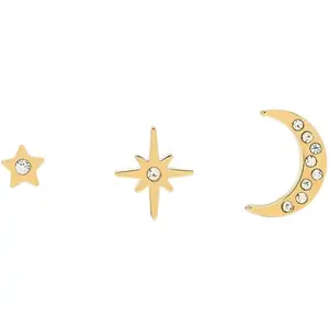 Olivia Burton Women's Celestial Crystal Stud Earrings Set in Gold Plated Stainless Steel
